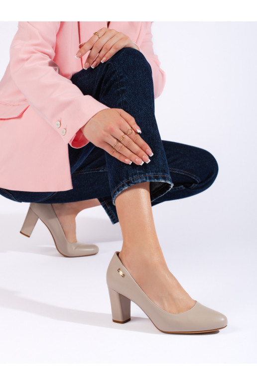 Pohodlné šedé dámské lodičky na podpatku Sergio Leone