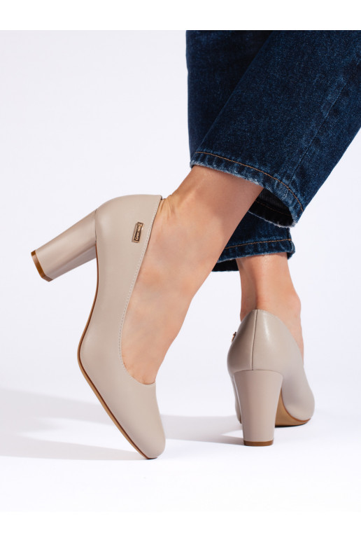 Pohodlné šedé dámské lodičky na podpatku Sergio Leone