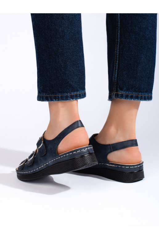 Dámské tmavě modré sandály s přezkami