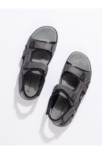 Pánské sandály na suchý zip šedé 2