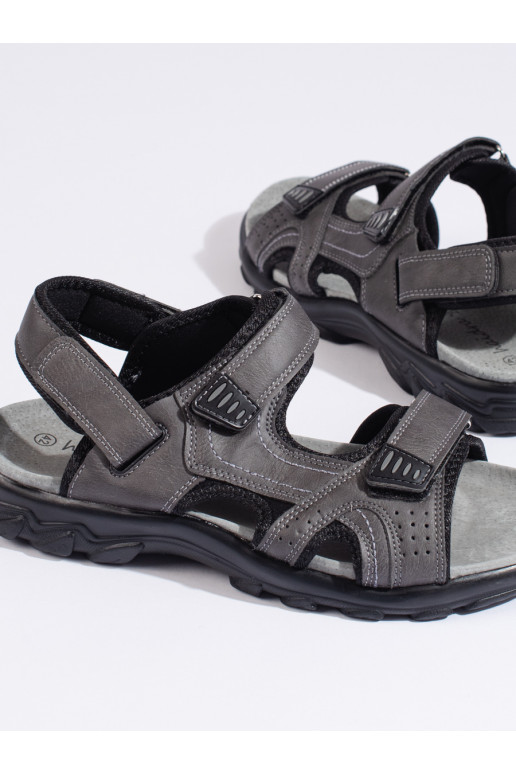 Pánské sandály na suchý zip šedé