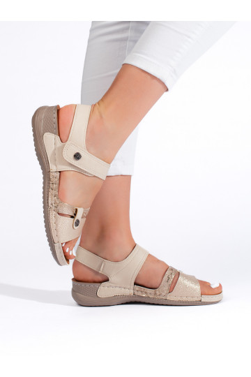 Pohodlné dámské sandály béžové 2