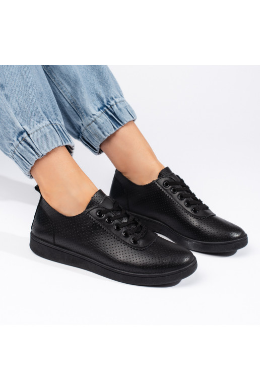 Černé šněrovací dámské polobotky