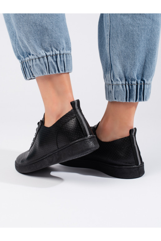 Černé šněrovací dámské polobotky