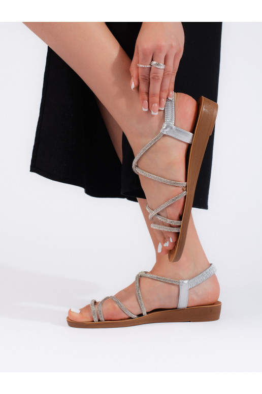 Zlaté nazouvací sandály s kamínky