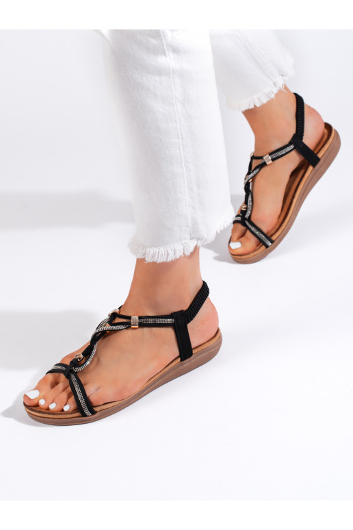 Nazouvací černé dámské sandály
