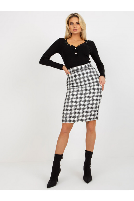 Černobílá kostkovaná tvídová tužková... Černobílá kostkovaná tvídová tužková...