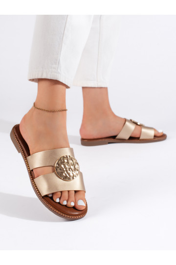 Elegantní dámské nazouváky zlaté