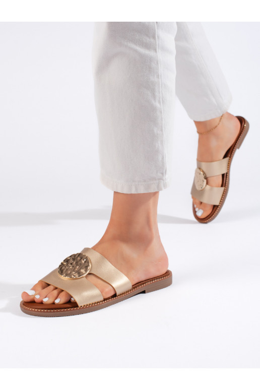 Elegantní dámské nazouváky zlaté