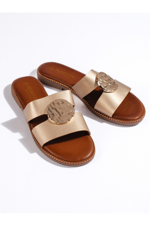 Elegantní dámské nazouváky zlaté