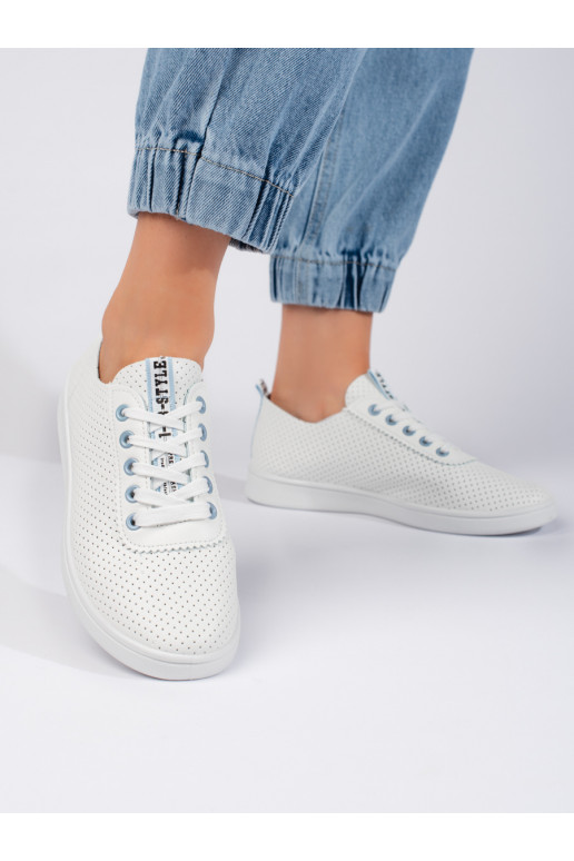 Bílé dírkované dámské tenisky