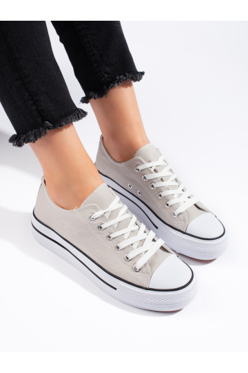 Šedé klasické dámské tenisky na vázaní 2