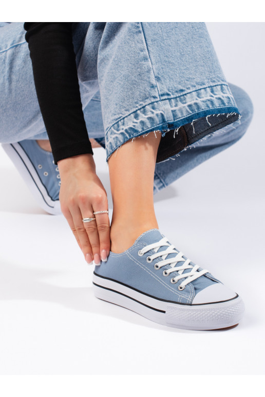 Modré klasické dámské tenisky na vázaní