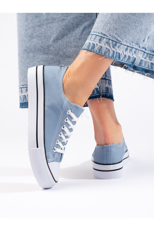 Modré klasické dámské tenisky na vázaní