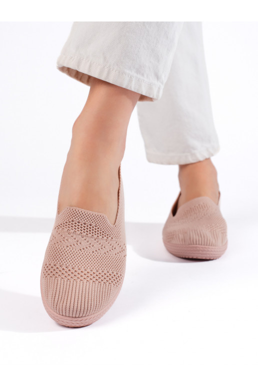 Dámské textilní růžové slipony