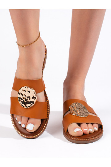 Elegantní dámské nazouváky camelové 2