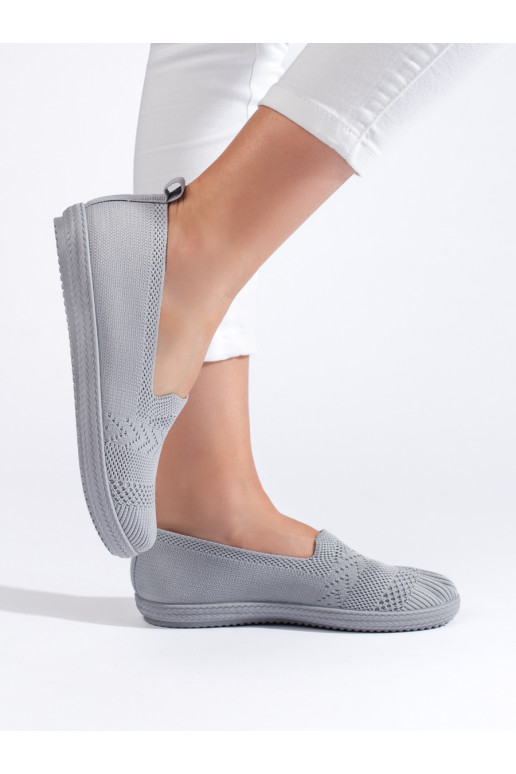 Dámské textilní šedé slipony