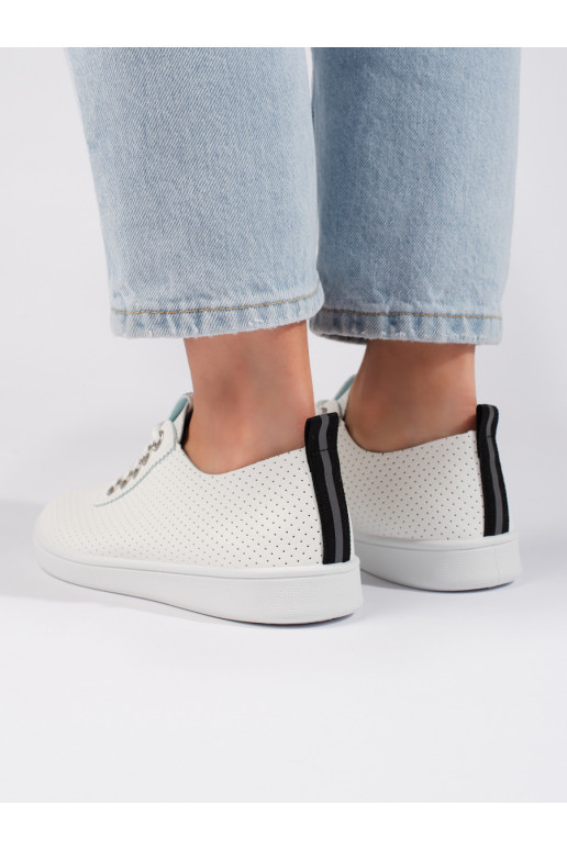 Dírkované bílé dámské tenisky