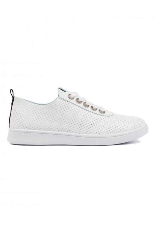 Dírkované bílé dámské tenisky