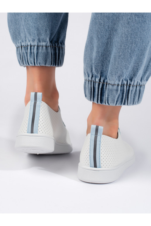 Dírkované bílé dámské tenisky