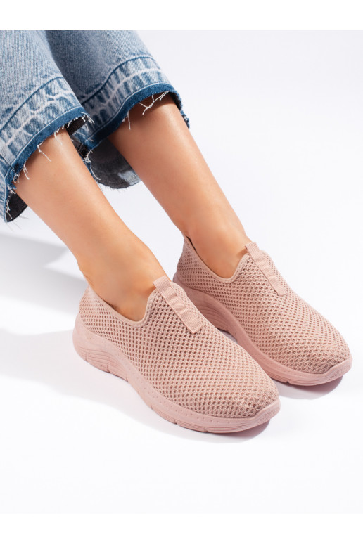 Růžové textilní sportovní boty