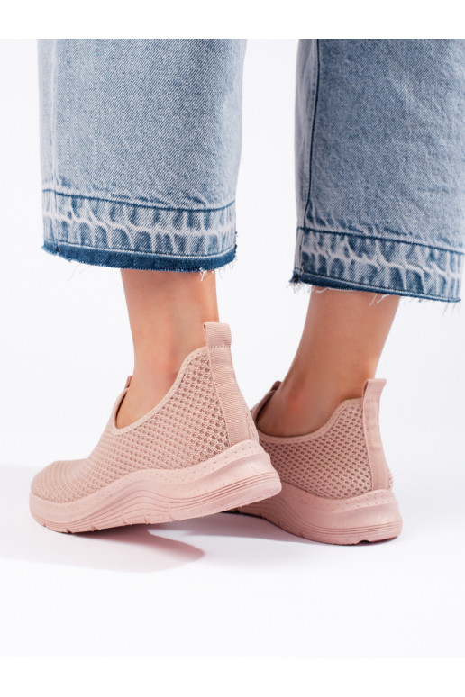 Růžové textilní sportovní boty