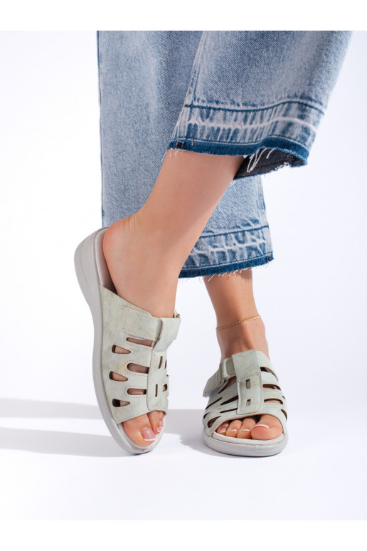 Dámské pohodlné šedé pantofle