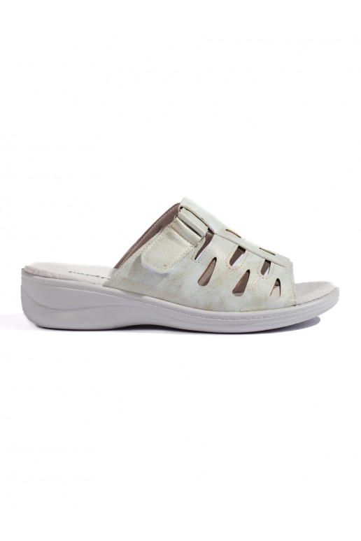 Dámské pohodlné šedé pantofle