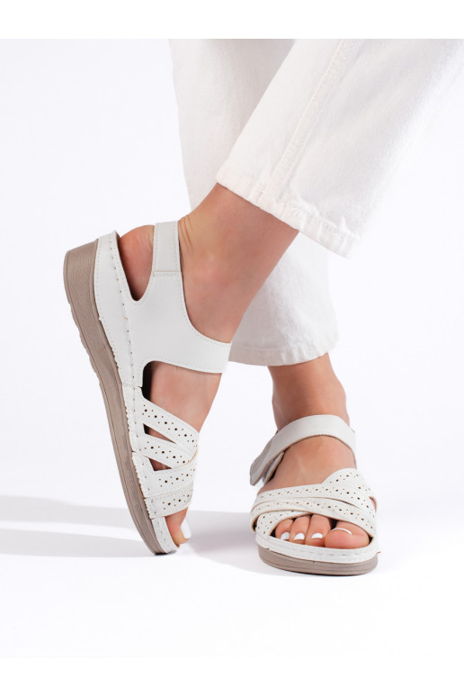 Dámské bílé sandály na suchý zip