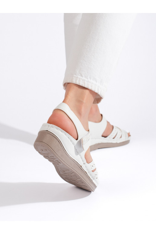 Dámské bílé sandály na suchý zip