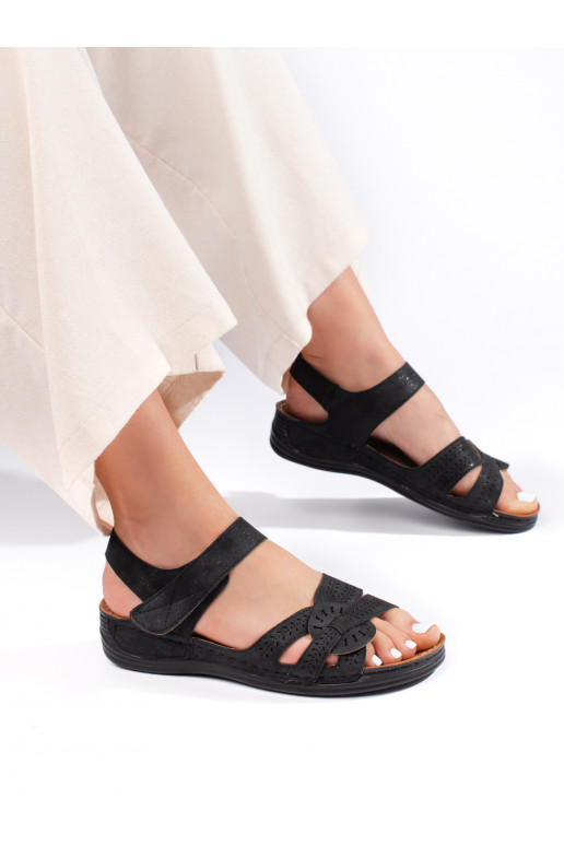 Modré lehké dámské sandály na nízkém klínku