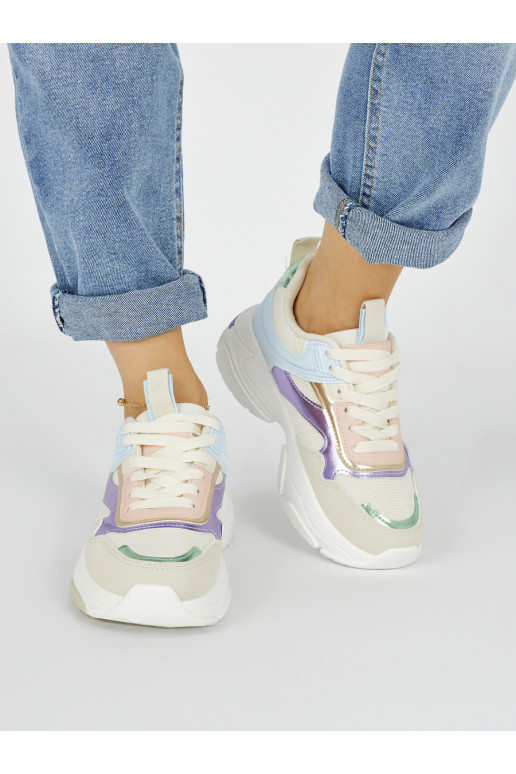 Vícebarevné sportovní dámské boty na hrubé podrážce