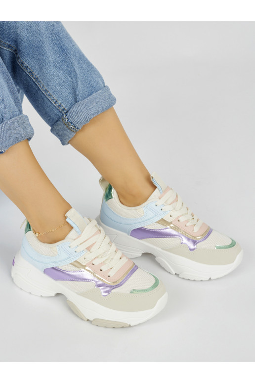 Vícebarevné sportovní dámské boty na hrubé podrážce