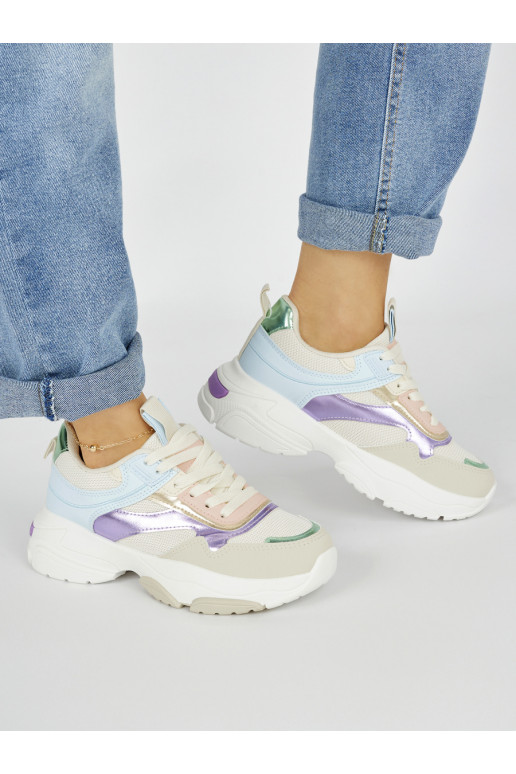 Vícebarevné sportovní dámské boty na hrubé podrážce