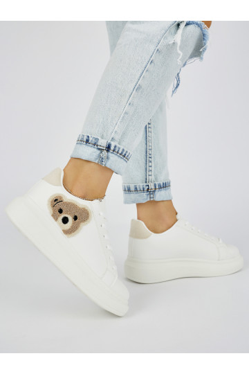 Bílé dámské sportovní boty s medvídkem 2