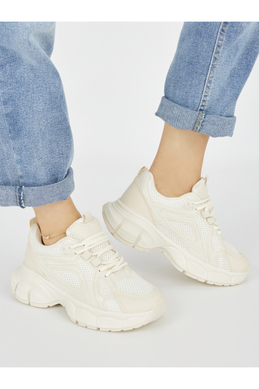 Béžové sneakersy na hrubé podrážce
