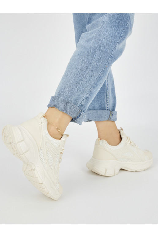 Béžové sneakersy na hrubé podrážce