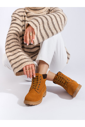 Traperky dámské z přírodní kůže hnědé