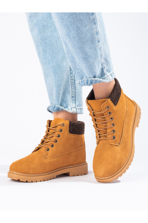 Traperky dámské z přírodní kůže hnědé