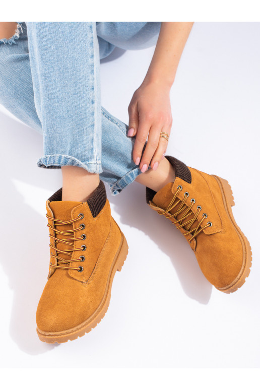 Traperky dámské z přírodní kůže hnědé