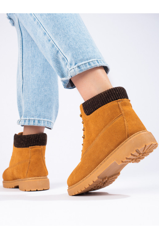 Traperky dámské z přírodní kůže hnědé