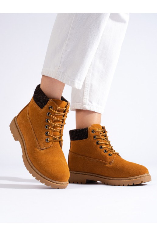 Traperky dámské z přírodní kůže hnědé