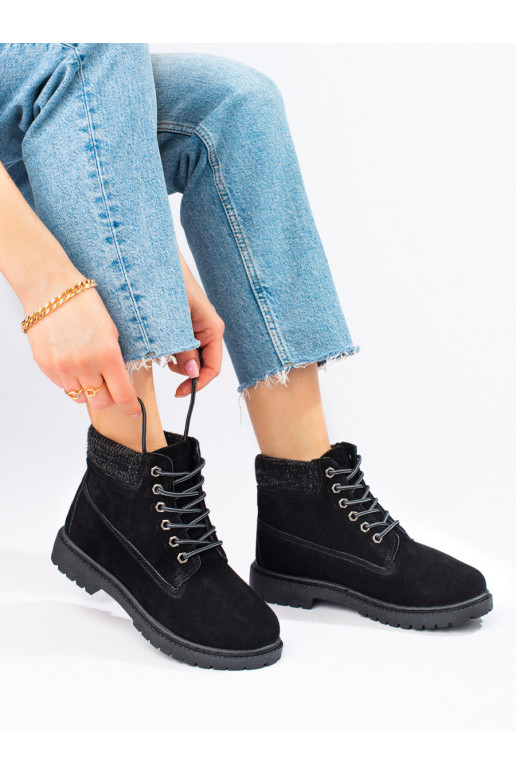 Traperky dámské z přírodní kůže černé