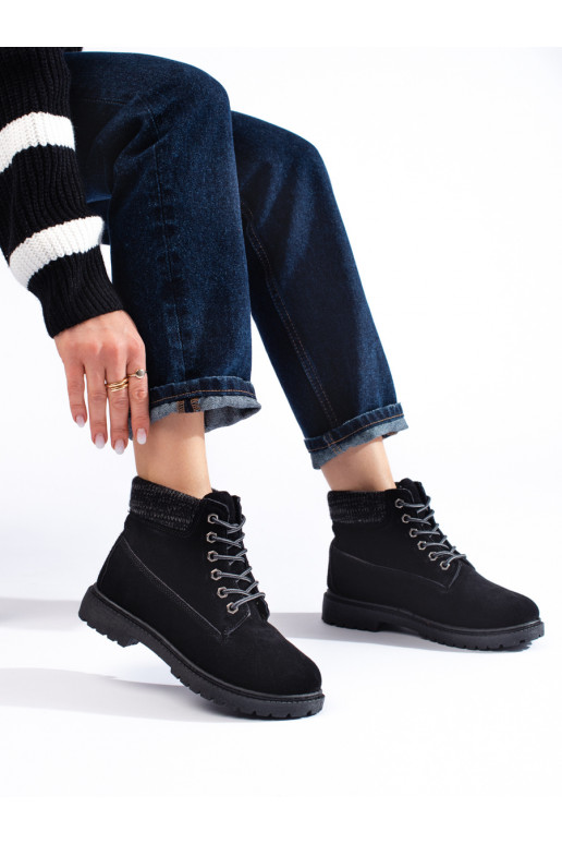 Traperky dámské z přírodní kůže černé