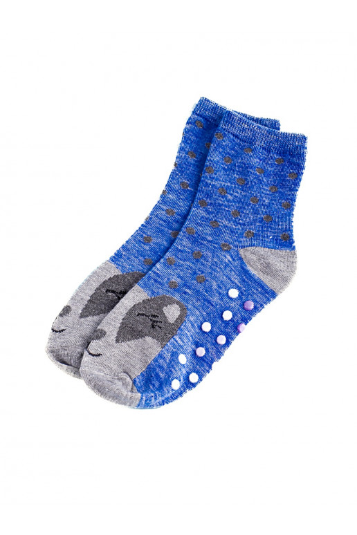 Protiskluzové dívčí ponožky modré jezevci Protiskluzové dívčí ponožky modré jezevci