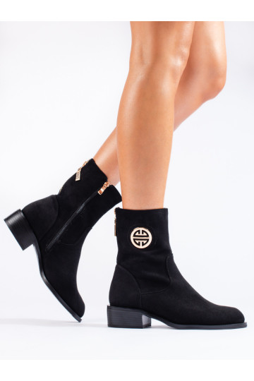 Dámské semišové kozačky černé