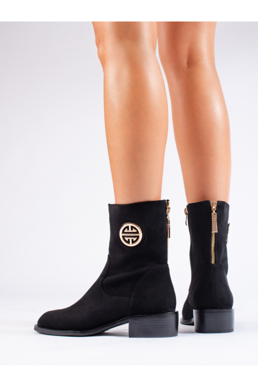Dámské semišové kozačky černé
