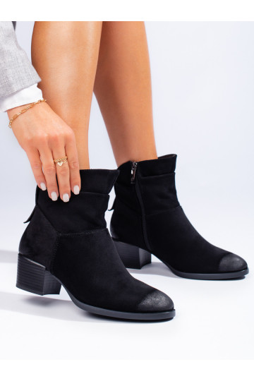 Nazouvací kotníkové dámské boty Potocki černé 2