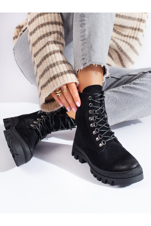 Černé semišové workery Potocki