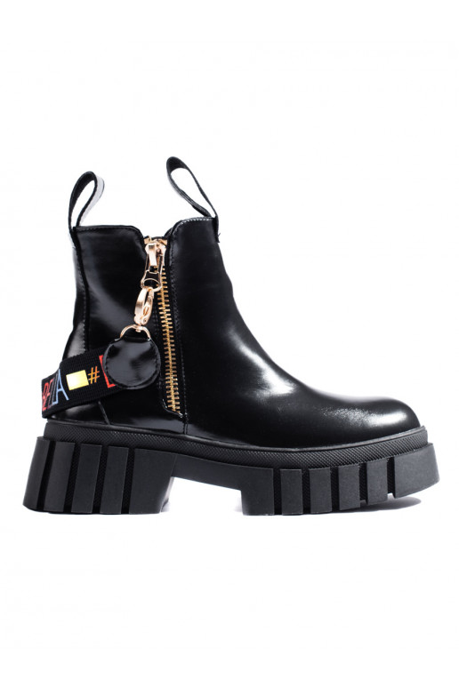 Černé kotníkové boty workery